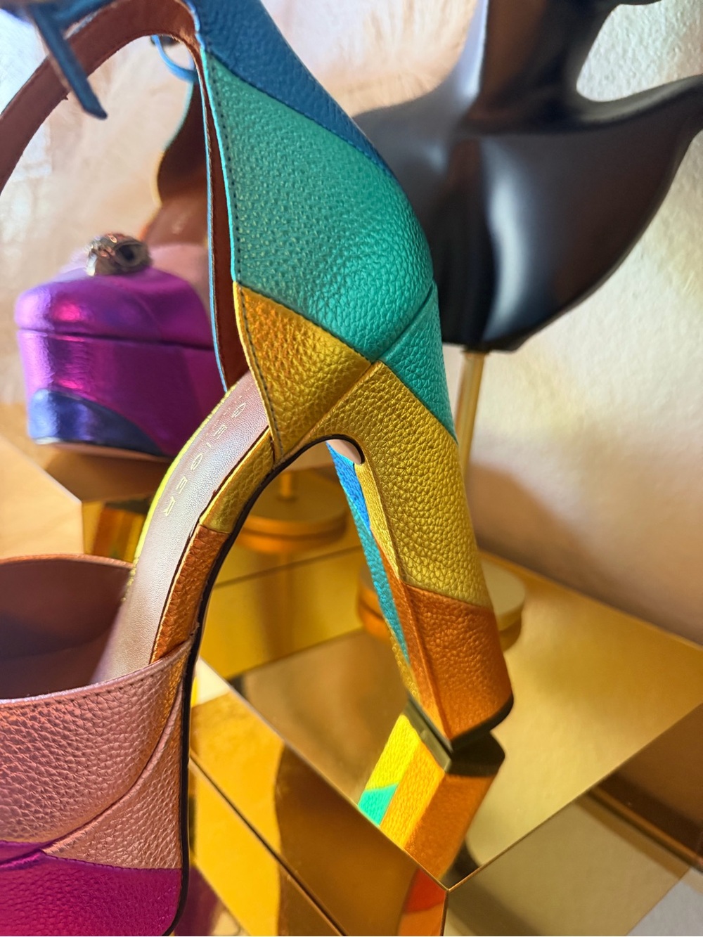 Kurt Geiger Multicolor Metallic Platform Sandals - Picture 6 of 12